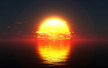 bright sunset, , sea, horizon, sun reflection, abstract landscapes, sunset, abstract nature, bright sun HD wallpaper