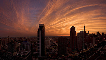 Cities, Houses, Sky, Streets, Clouds, Dawn, Movement, Traffic, Skyscrapers, Megalopolis, Megapolis, Zarya HD wallpaper