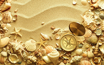 Beach compass, Sandy shores, Nautical theme, Bokeh background HD wallpaper