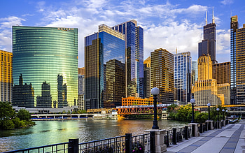 Chicago cityscape, 1920x1200 , City lights, Urban scenes HD wallpaper