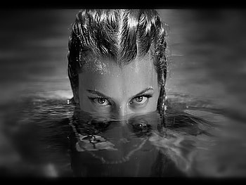 A Clear Midnight, graphy, black and white, face, eye, woman HD wallpaper