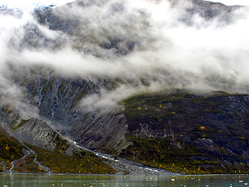 Nature, Rivers, Grass, Mountains, Rocks, Fog HD wallpaper