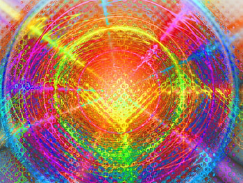 Seratonin Sunset, rainbow colours, circle, light HD wallpaper