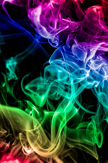 Abstract, Smoke, Rainbow, Dark, Multicolored, Motley, Colored Smoke, Coloured Smoke HD phone wallpaper