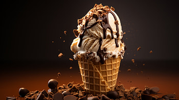 Decadent Chocolate Drizzle Ice Cream - AI Art Inspired, AI Art, food, ice cream HD wallpaper