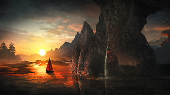 Harmony Boat Creative Background, boat, creative, artist, background, deviantart HD wallpaper