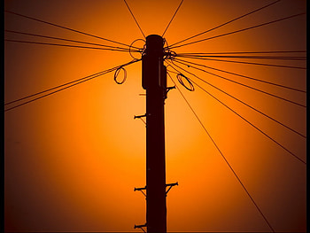 Sunset Pole, sun, light, pole, telegraph pole HD wallpaper
