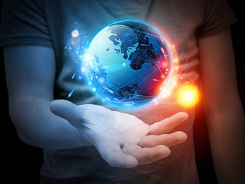 I am the Master of this World, blue, space, earth, power HD wallpaper