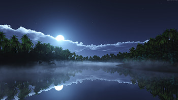 awesome Moon night view HD wallpaper