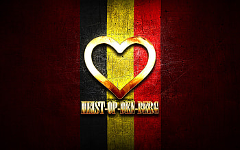 I Love Heist-op-den-Berg, belgian cities, golden inscription, Day of Heist-op-den-Berg, Belgium, golden heart, Heist-op-den-Berg with flag, Heist-op-den-Berg, Cities of Belgium, favorite cities, Love Heist-op-den-Berg HD wallpaper