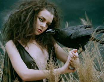 Friends, girl, crow, 3d HD wallpaper