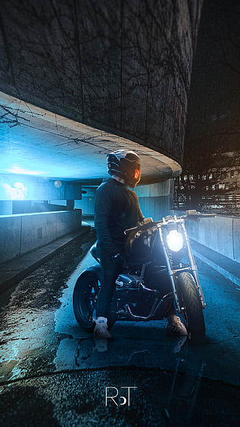 Riding in the night, night, vehicle, motorcycle HD phone wallpaper