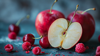 macro, apple, fruit HD wallpaper