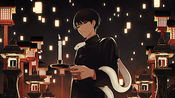 Red Eyes Anime Boy With Candle In Hand Anime Boy HD wallpaper