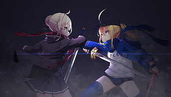 Heroine X And Saber Anime Fate Grand Order, fate-grand-order, anime-girls, anime, artist, artwork, digital-art, heroine-x, saber HD wallpaper