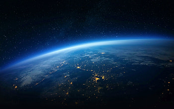 Horizon, Earth at Night HD wallpaper