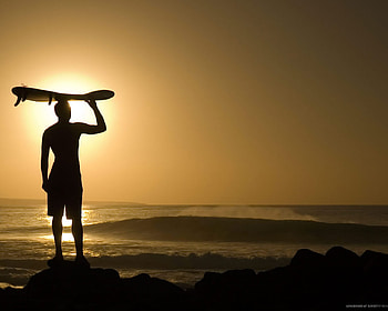 feely evening, surfing, boy, feel, sunset, evening HD wallpaper
