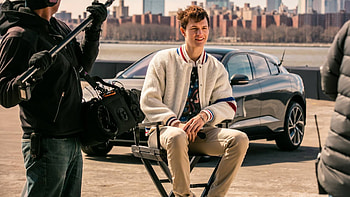 Ansel Elgort, Baby Driver, Exercise, Jaguar I Pace HD wallpaper