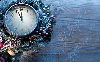 Clock frozen, New year time HD wallpaper