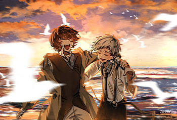 Osamu Dazai & Atsushi Nakajima, Atsushi Nakajima, Osamu Dazai, Anime, Bungou Stray Dogs HD wallpaper