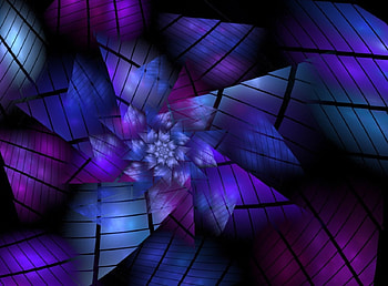 Pure Blue, Flower, Fractal, Blue, Purple HD wallpaper