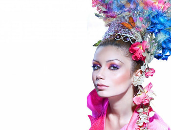 Creative hairstyle, makeup, style, hairstyle, model, girl HD wallpaper