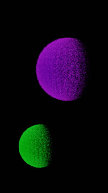 fluffy balls, green, void, planet, cool, cycles, satisfying, simple, blender, peaceful, canada, planets, plain, purple, render, fun, neon purple, fluff HD phone wallpaper