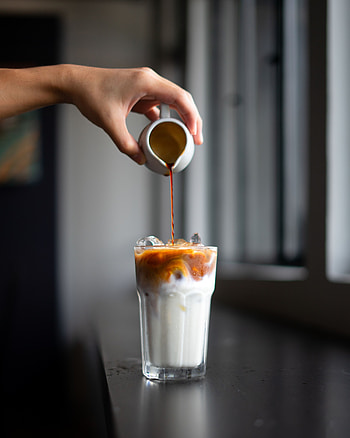 Food, Ice, Coffee, Hand, Glass, Drink, Beverage HD phone wallpaper