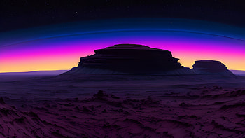 Neon Twilight Mesa — Anime AI Landscape, anime landscape, landscape, Digital Art, AI Art, Anime HD wallpaper
