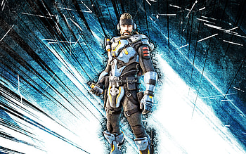Cyprus Nell, grunge art, Fortnite Battle Royale, Fortnite characters, blue abstract rays, Cyprus Nell Skin, Fortnite, Cyprus Nell Fortnite HD wallpaper
