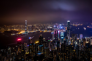 Cities, Night City, City Lights, Skyscrapers, China, Hong Kong, Hong Kong S.a.r HD wallpaper