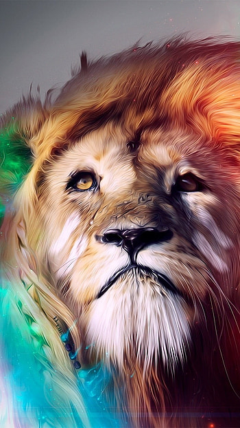 Blue Lion, Colorful HD phone wallpaper