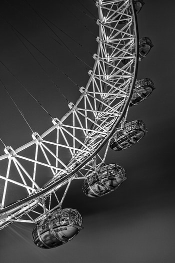 Miscellanea, Miscellaneous, Construction, Design, Bw, Chb, Metal, Ferris Wheel, Attraction, Metallic HD phone wallpaper