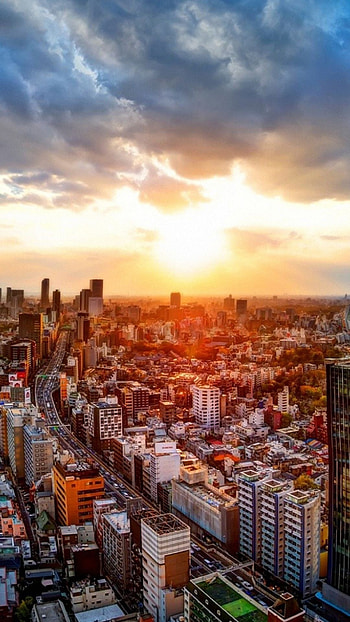 Japan skyline, Tokyo , Aesthetic appeal, Tokyo cityscape HD phone wallpaper