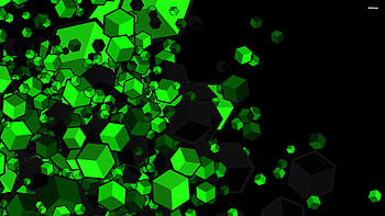 Green cubes on black background - Vector . HD wallpaper