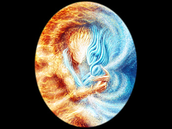Fire & Ice, fantasy, art, cold, hot, fire, ice HD wallpaper