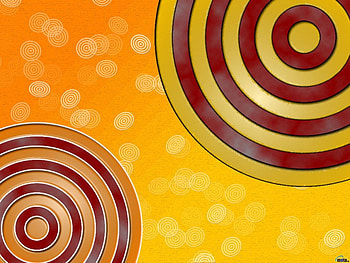 3D Vector, circles, brown, 3d, art, yellow, vector, bullseyes, orange HD wallpaper