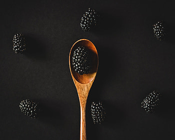 Food, Berries, Blackberry, Ripe, Spoon HD wallpaper