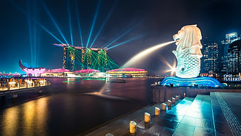 Merlion, Singapore HD wallpaper