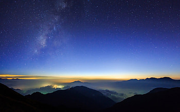 Beautiful View, blue, Beautiful, view, sky, nature, stars, mountains HD wallpaper