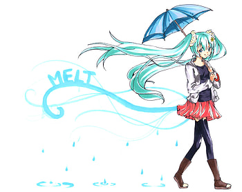Hatsune Miku Melt, vocaloids, hatsune miku, cute, singer, melt, girl, diva HD wallpaper