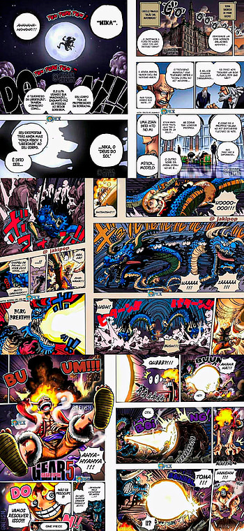 One Piece Gear 5 Panel, art, collage HD phone wallpaper