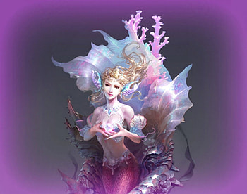 Beautiful mermaid, coral, mermaid, fantasy, art, woman HD wallpaper