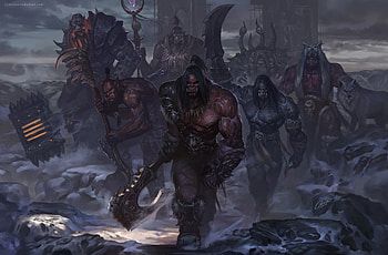World of Warcraft, orks, warrior, art HD wallpaper