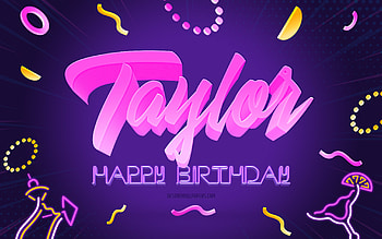 Happy Birtay Taylor, , Purple Party Background, Taylor, creative art, Happy Taylor birtay, Taylor name, Taylor Birtay, Birtay Party Background HD wallpaper