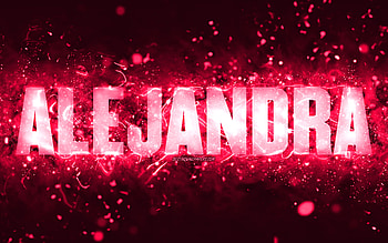 Happy Birtay Alejandra, , pink neon lights, Alejandra name, creative, Alejandra Happy Birtay, Alejandra Birtay, popular american female names, with Alejandra name, Alejandra HD wallpaper