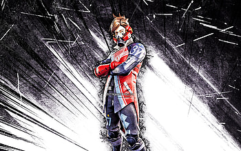 Ether, grunge art, Fortnite Battle Royale, Fortnite characters, gray abstract rays, Ether Skin, Fortnite, Ether Fortnite HD wallpaper