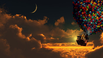 Up Pixar , Whimsical balloon journey, Heartwarming animation, Adventurous tale HD wallpaper