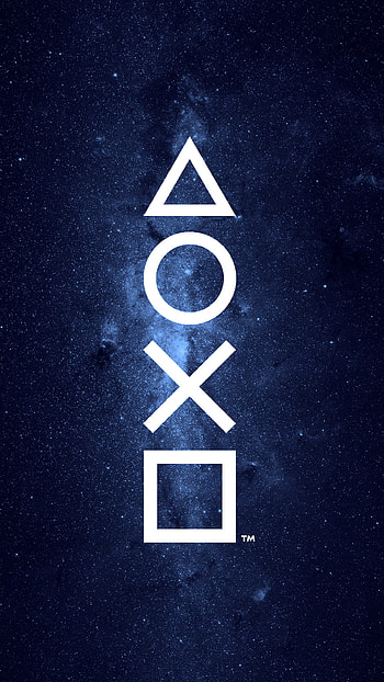 Playstation logo, black, space HD phone wallpaper