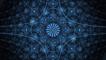Fractal, lines, circles, blue lines, abstract HD wallpaper